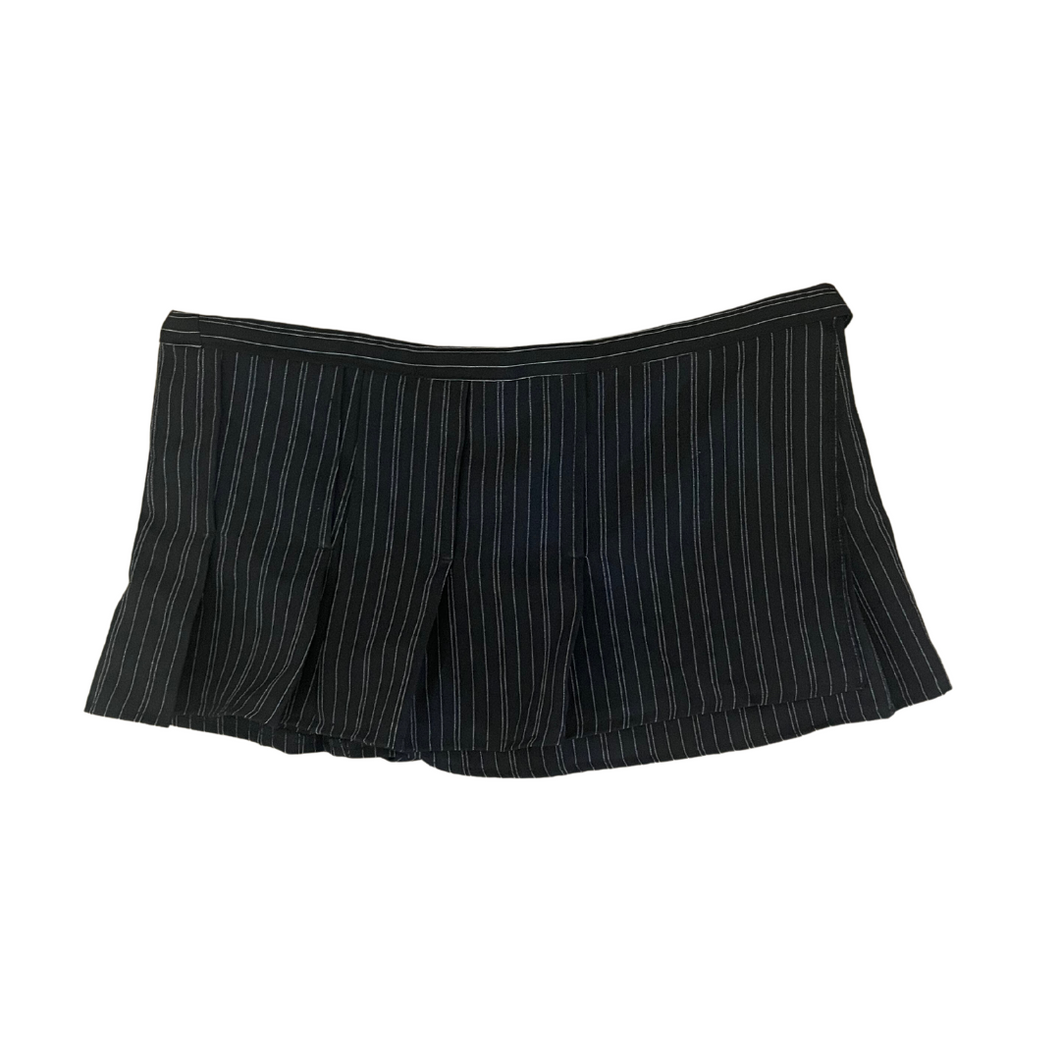 Up-cycled mini pinstripe skirt